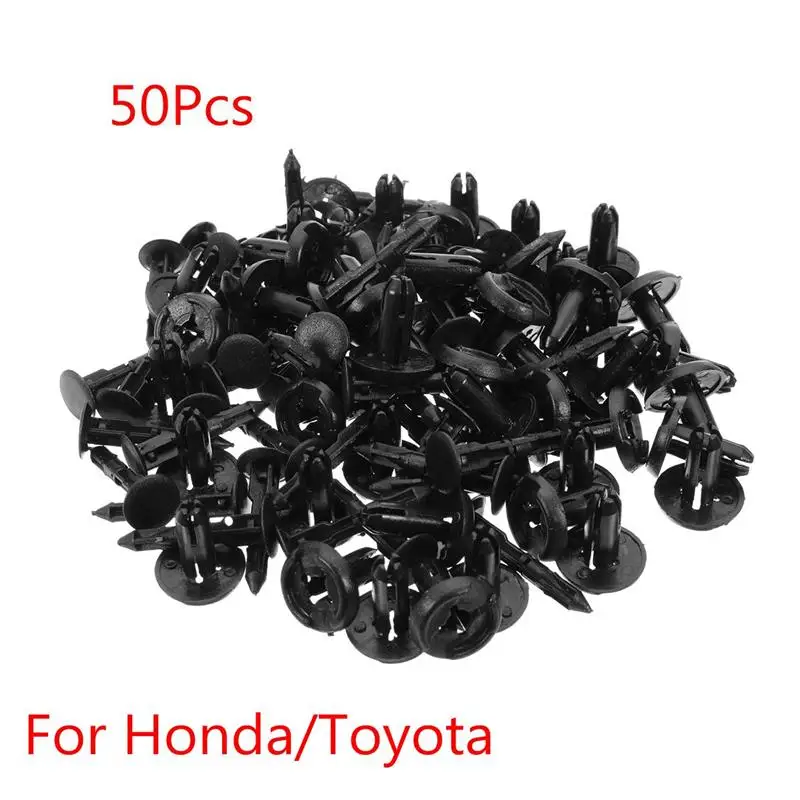 50 шт. 6 мм Автомобильный бампер крылья авто крепеж зажим для Honda/Toyota защита двигателя пластина фиксированная Зажимная заклепка