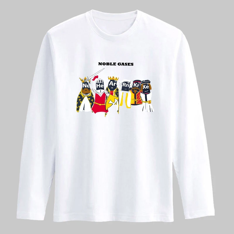 

LUCKYFRIDAYF Classic Noble Gases Design Tshirt Men Long Sleeve 3xl Autumn and Winter T-shirts Men Long Sleeve in Cotton Teeshirt