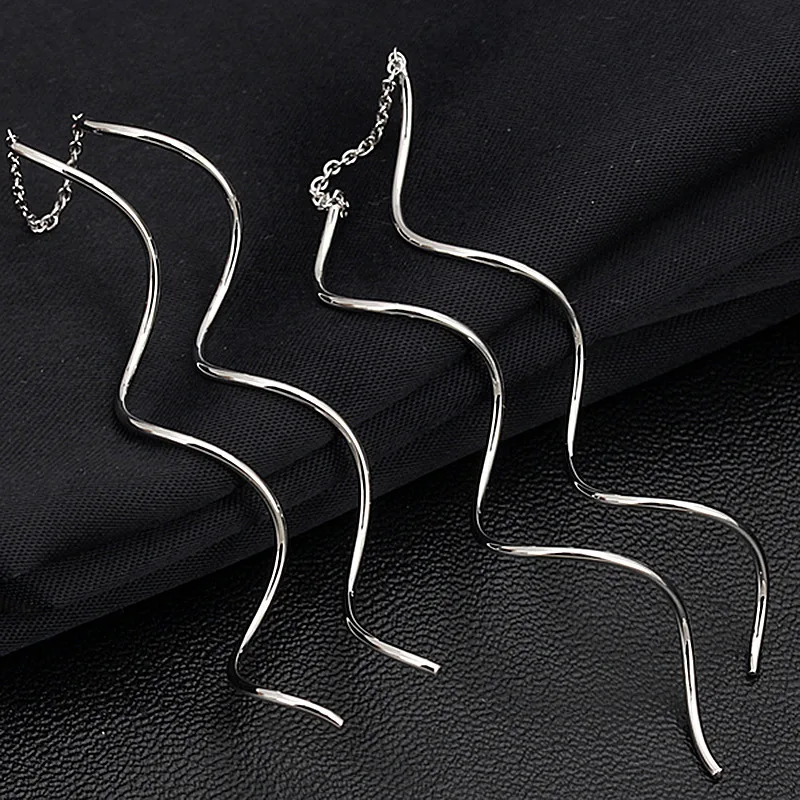 LCEOL Новые простые длинные висячие серьги белого и золотого цвета рождественские