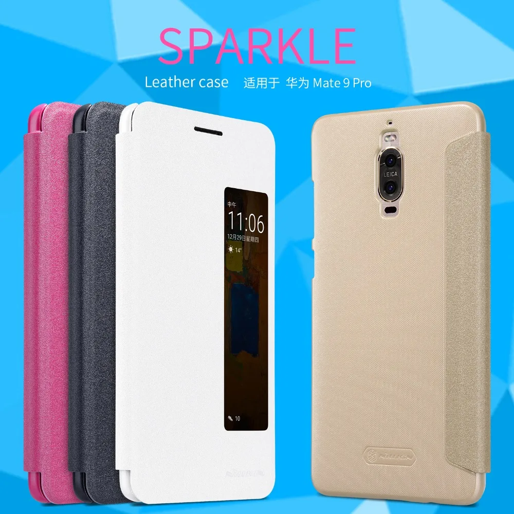 Для Huawei Коврики 9 Pro Флип кожаный чехол Nillkin Sparkle Leather Case для с в розницу Вышивка