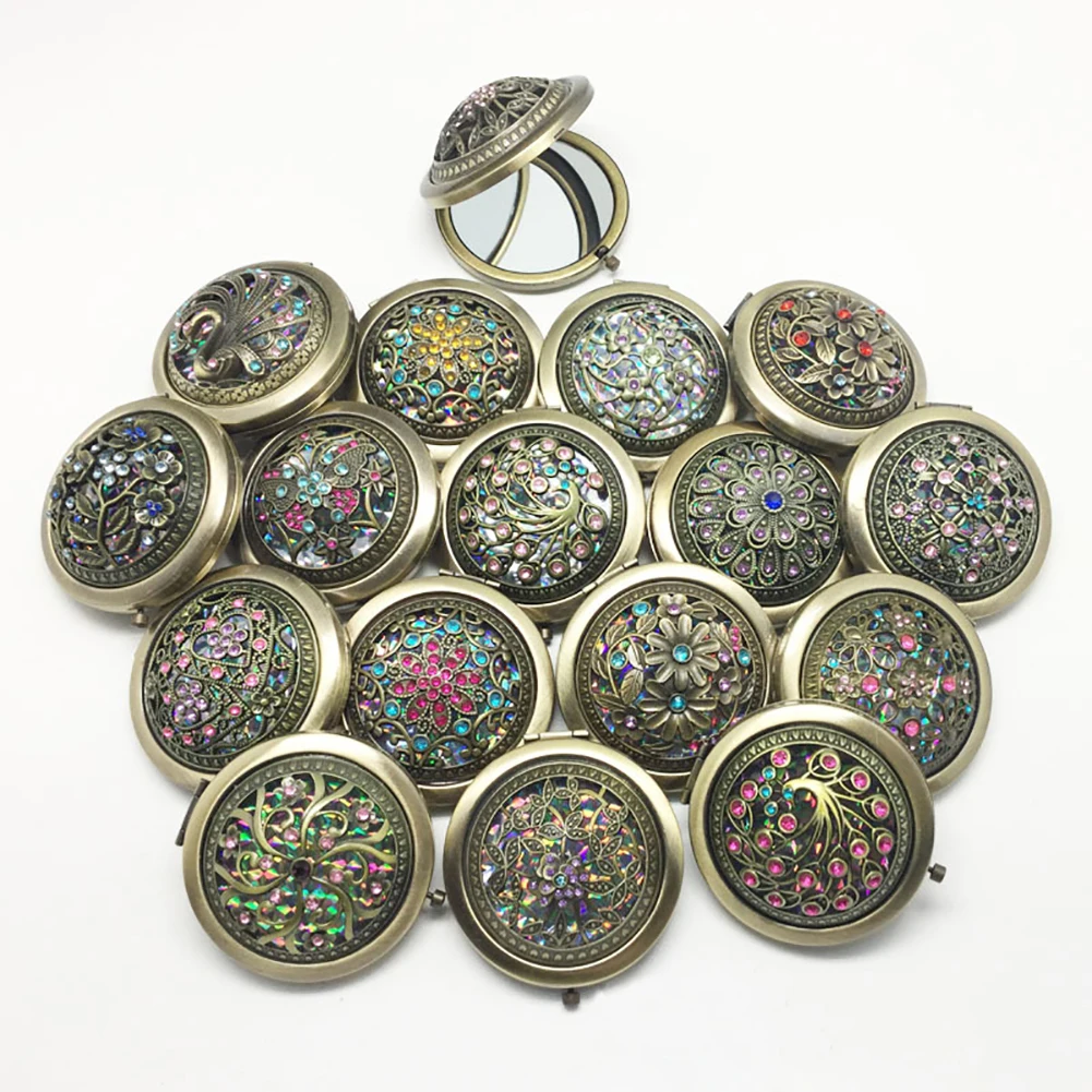 1 шт. зеркало для макияжа винтажное мини складное карманное круглое