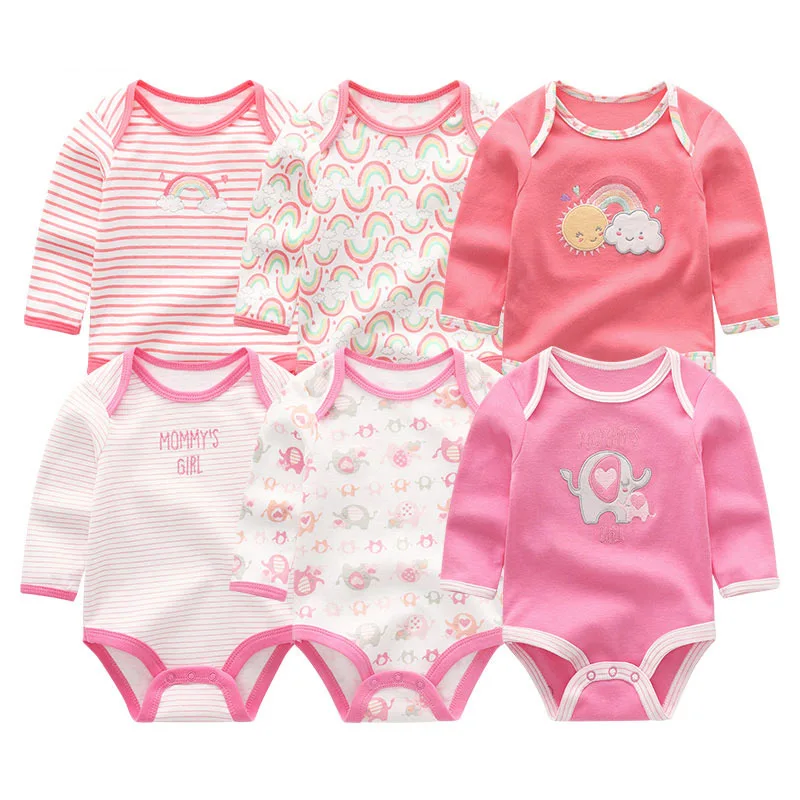 Baby Bodysuits6109 6 шт детская одежда боди с единорогами 0-12 M Roupas de малыш Bebe одежда полосатый комбинированный купальник хлопоковый для новорожденных малышей Одежда для девочек - Цвет: Baby Bodysuits6109