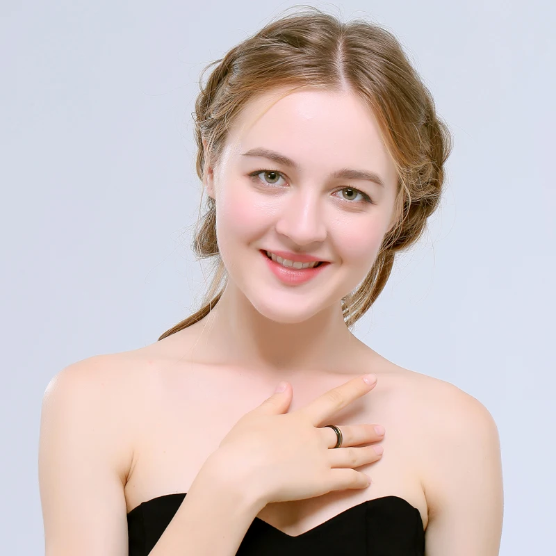 Новинка, модное Черное и Золотое вольфрамовое обручальное кольцо для мужчин и женщин, ювелирные изделия 6 мм, черное вольфрамовое Карбидное кольцо
