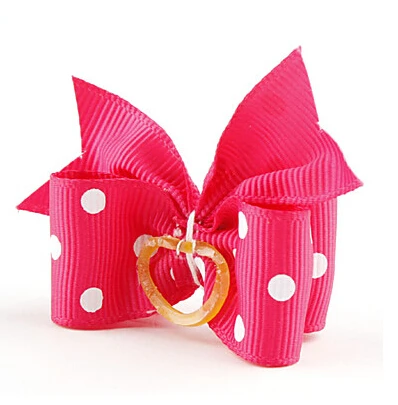 Резинки для собак банты шерсти 20/50/100 шт. аксессуары в горошек питомцев щенков 10