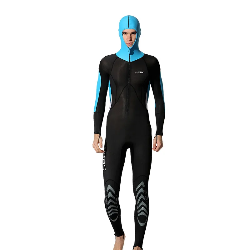 Hisea Men Wetsuit Full Body With Cap UV Protection Scuba Diving Swimming Surfing Snorkeling Spearfishing XS-XXL | Спорт и