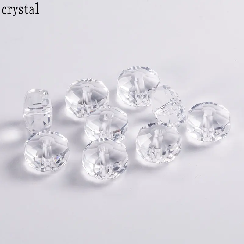 crystal Лучшее качество 6-10 мм Австрия Кристальные заклепки бусины Свободные Spacer Rondelle бусины граненые стеклянные бусины для изго - Цвет: crystal