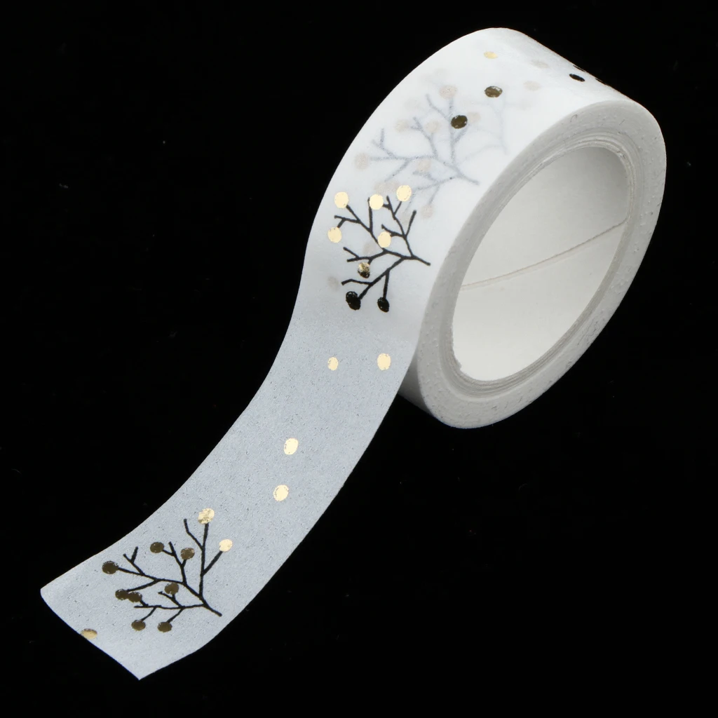 5 метров/рулон DIY Горячий Золотой декоративный скотч с цветочным принтом