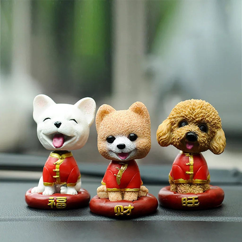 Fu Wangcai Shaking His Head Dog Ornaments Car Creative Resin Home Craft Decoration Crafts Gifts | Автомобили и мотоциклы