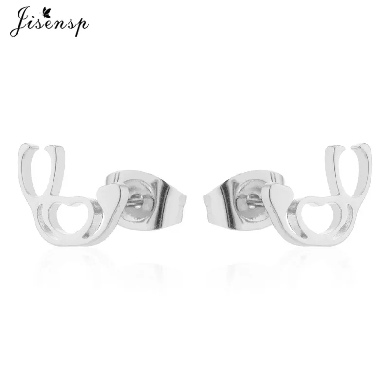 earrings silver Jisensp браслет с кардиограммой из нержавеющей стали, стетоскоп, женские браслеты, браслеты, особые подарки для медсестры, доктора, ювелирные изделия - Окраска металла: earrings silver