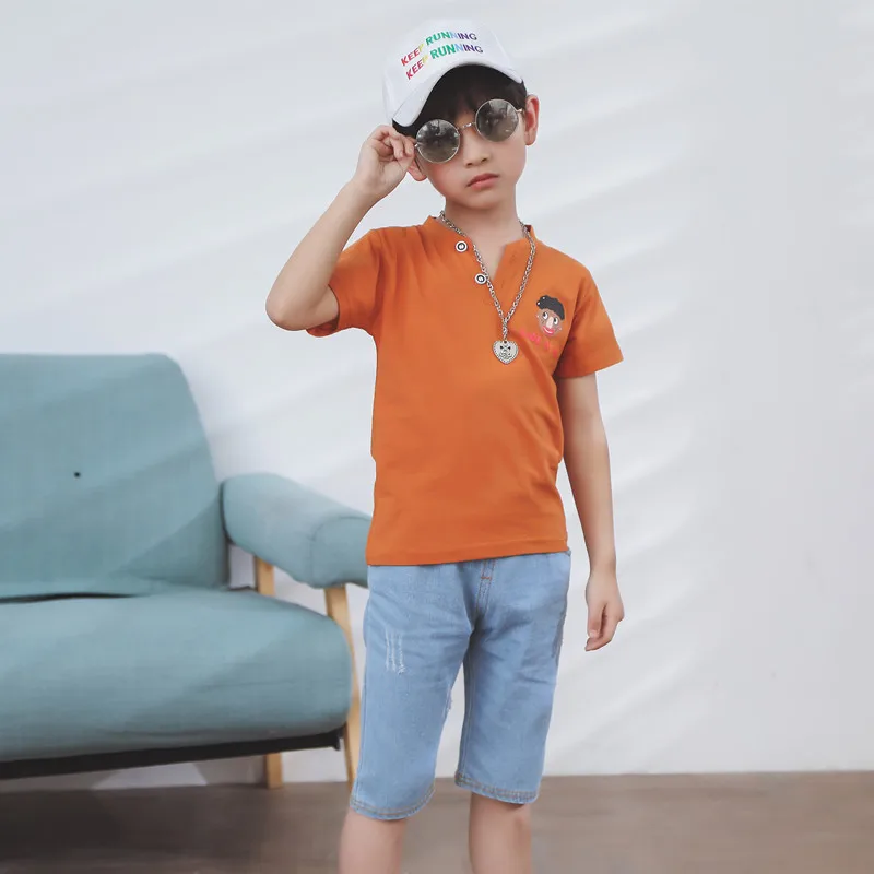 

Kids Clothes Set 2019 New Boy Cartoon Short-sleeved Shirt + Shorts Two-piece