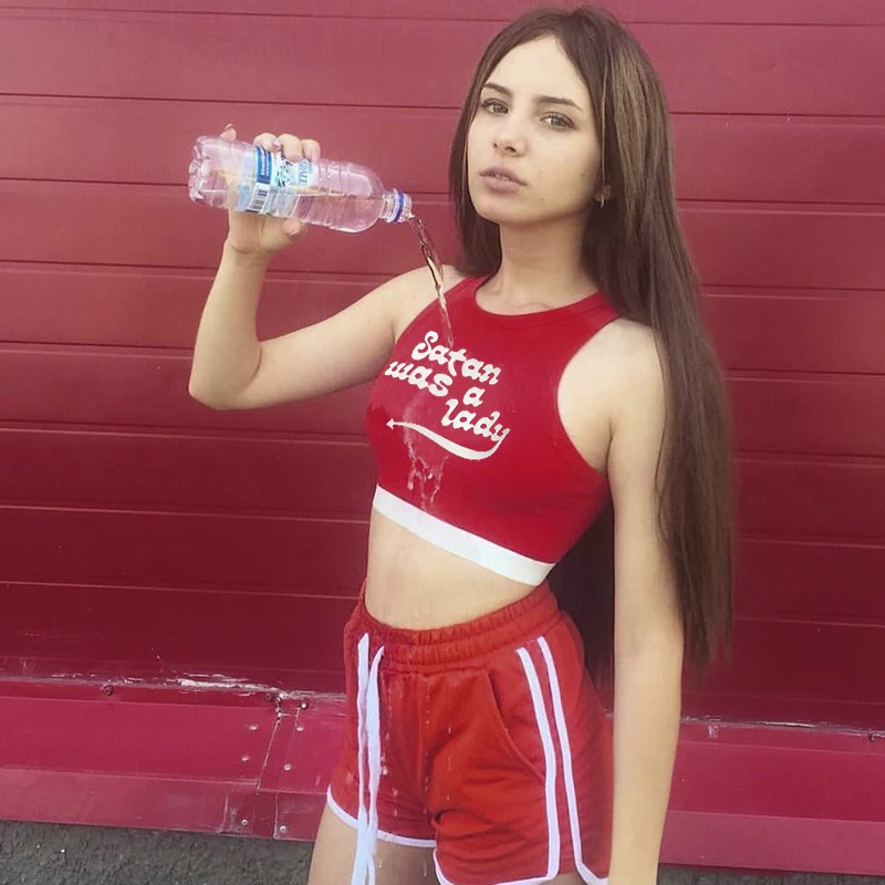 2018 Летний Тонкий короткий топ сексуальный женский без рукавов U Croptops топы на
