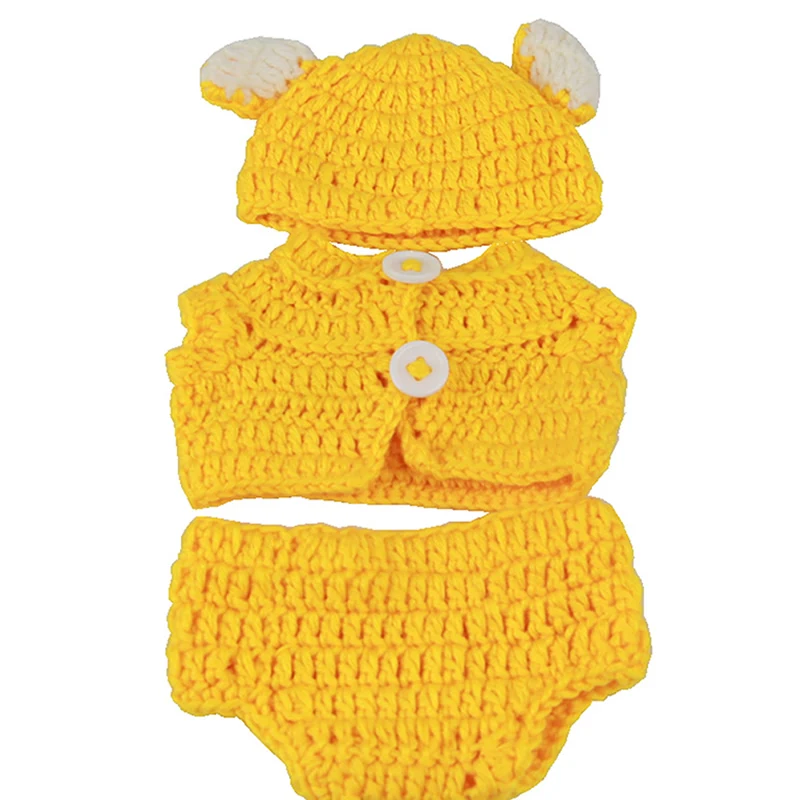 Желтая шерсть ручная работа детская кукольная одежда костюм для 11 дюймовой куклы