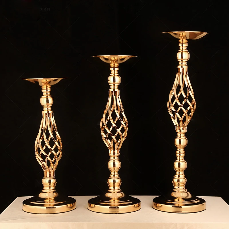 Золотистые/Серебристые подсвечники подставка свадебный реквизит Декор дорожный