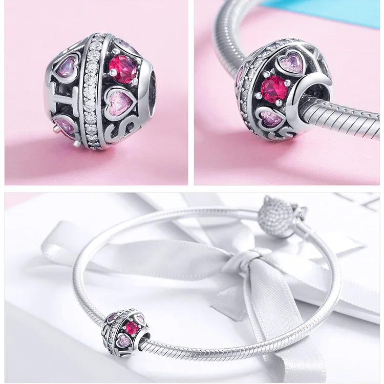 Браслет Pandora, 925 пробы, серебряный, на Хэллоуин, скелет, Бабочка, кукольный Шарм, сердце русалки, птица, самолет, бусины, рождественский подарок
