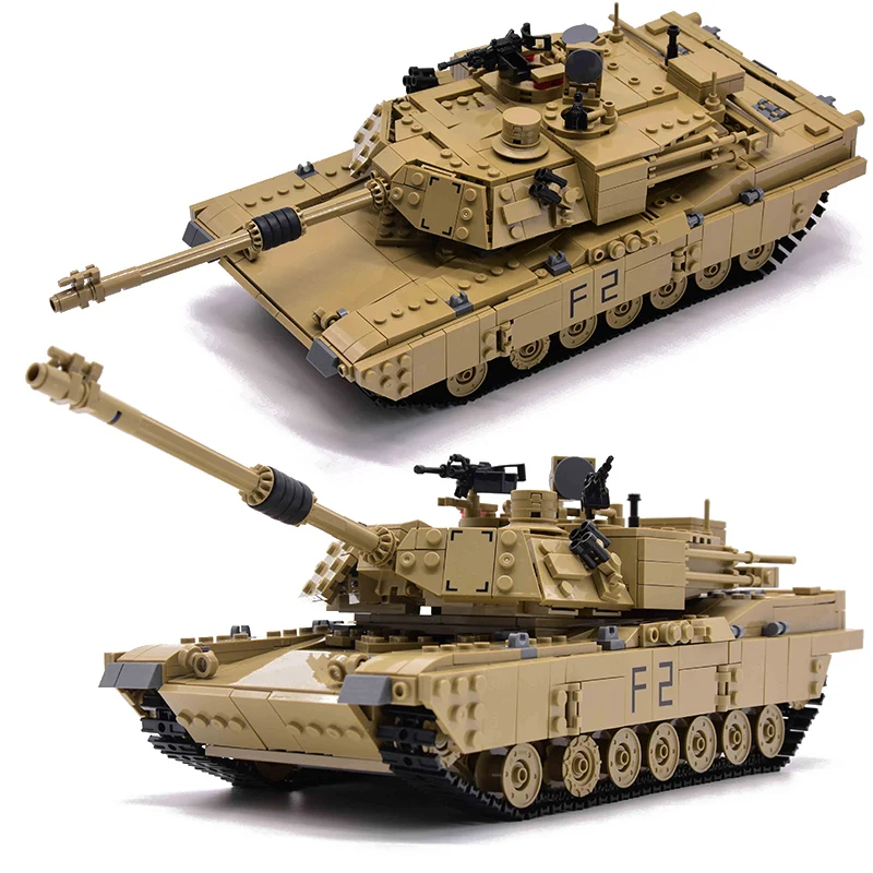 2019 военные M1A2 бак 1463 шт. кирпичи Абрамс главный боевой танк строительные блоки