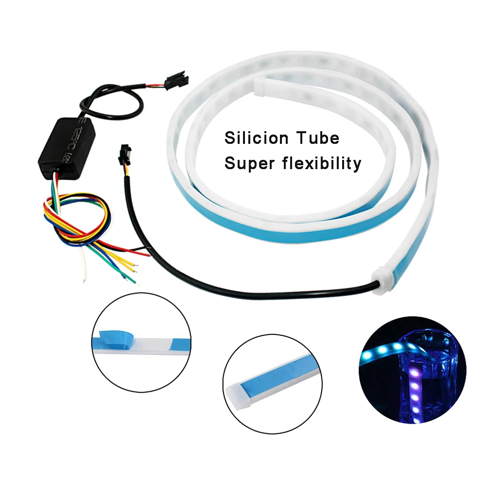 UGOOCA 120 см/150 см RGB красочные течет светодиодный багажник лента для автомобильного