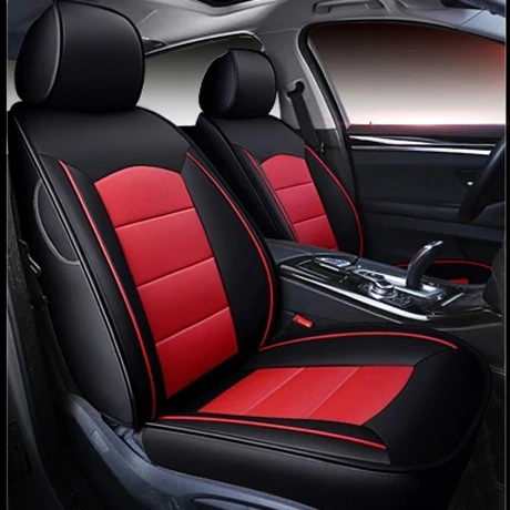 AutoDecorun перфорированная яловая кожа чехол для сиденья для Porsche Cayman аксессуары автомобильные чехлы для сидений 987 2 сиденья протектор 2013 - Название цвета: Black X Red