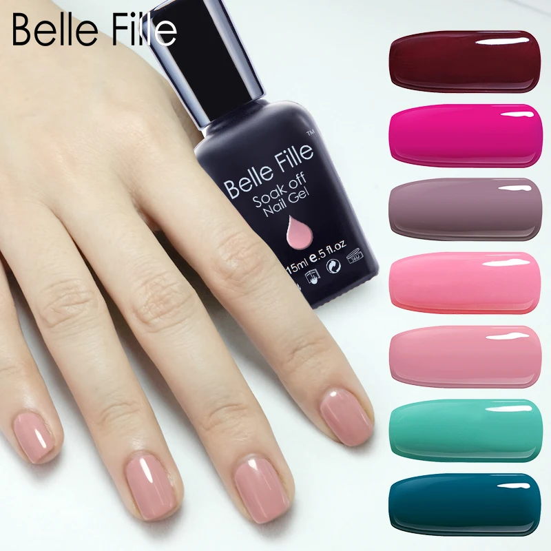 Belle Fille гель лак для ногтей винно красный растворимый нужен светодиодный Гель