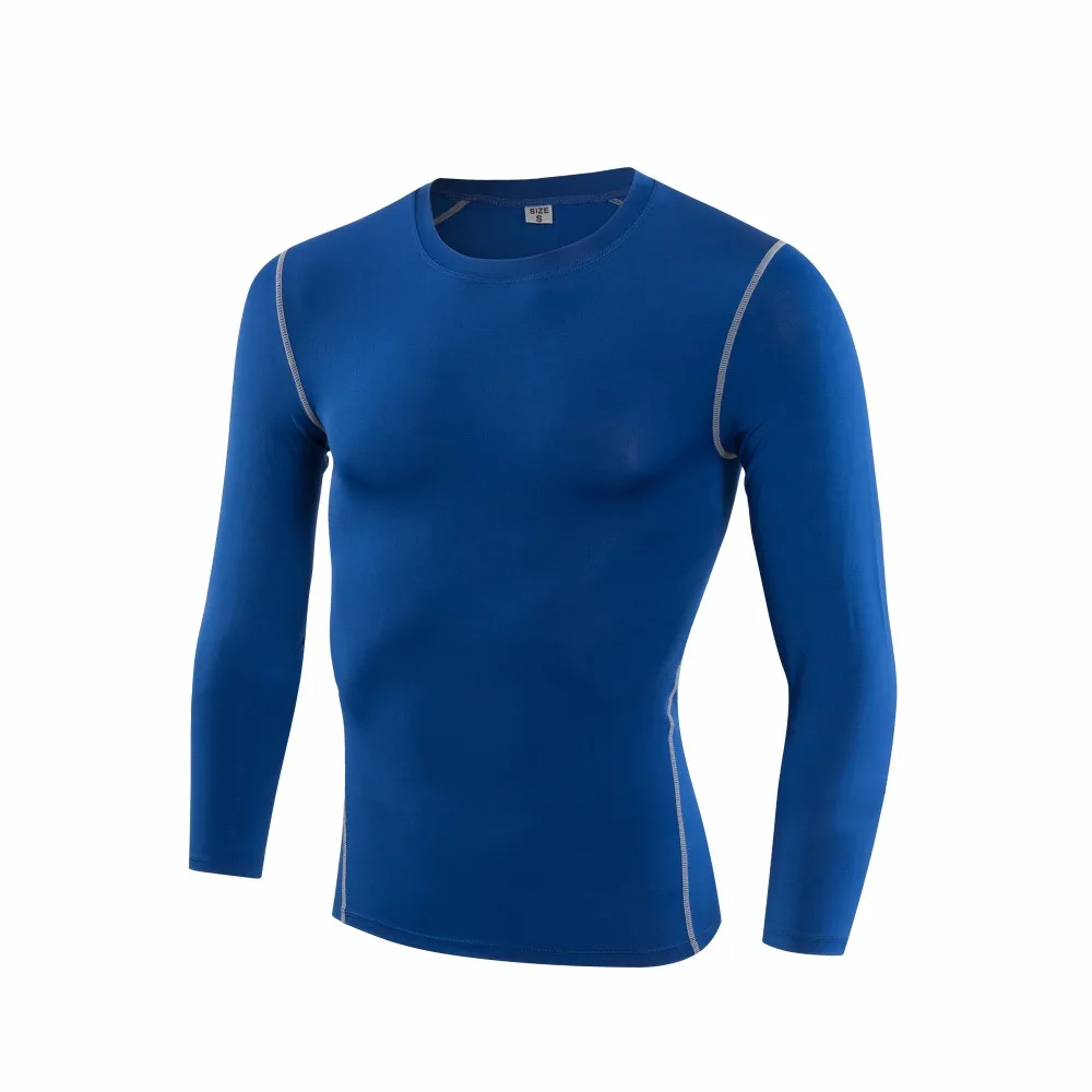 Мужская компрессионная тренировочная рубашка для фитнеса облегающая Спортивная