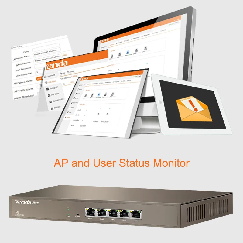 Tenda M3 5 Порты Gigabit Беспроводной WiFi точки доступа AP AC контроллер и пользователя