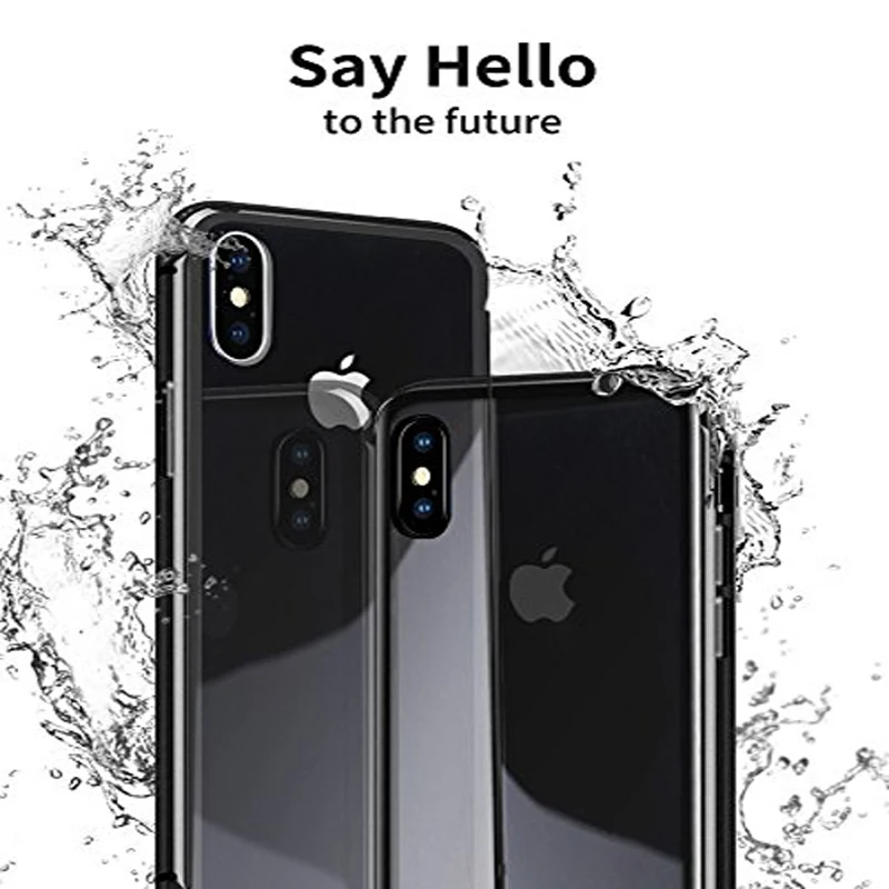 Luxury Magnetic Adsorption Metal Phone Case Funda For iPhone 6 6s 8 7 Plus X XR with Tempered Glass Magnet Cover Flip Capa |