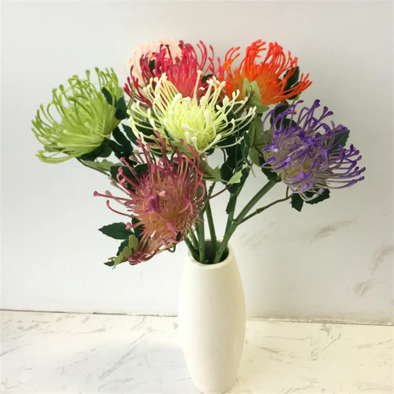 100 шт Пластиковые Одуванчики цветы одна голова/кусок Leucospermum cordifolium Искусственные