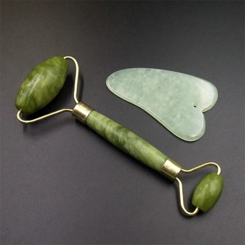 2 шт. Gua Sha массажер для лица китайская медицина натуральный нефрит доска