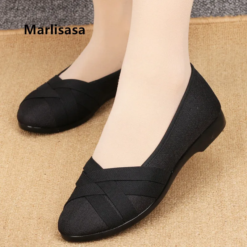 Marlisasa Chaussures Plates Femmes женские высококачественные черные балетки для танцев милые