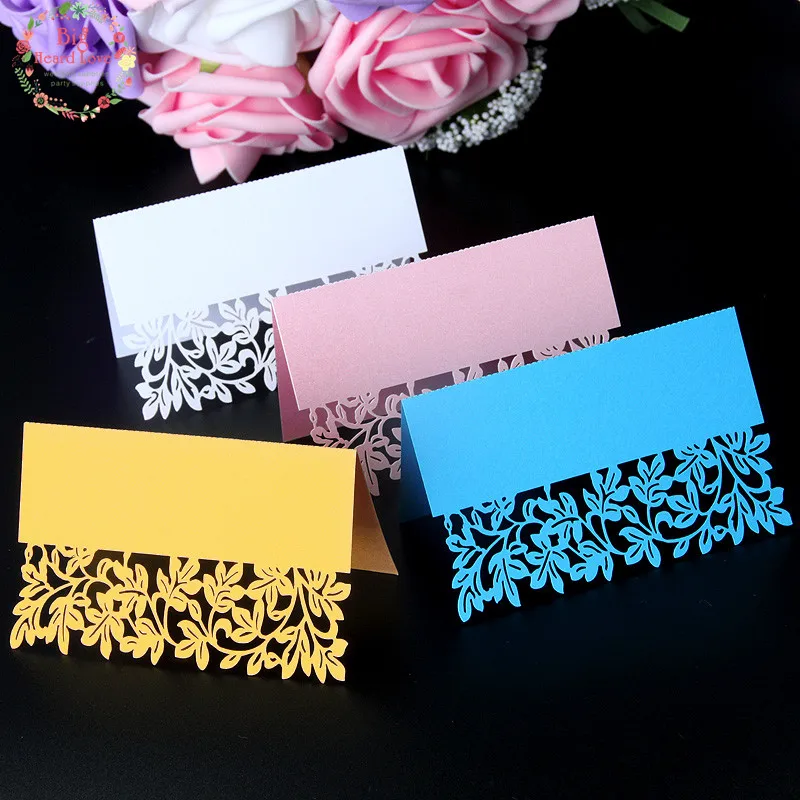 Большой сердечник любовь 40 шт цветок милый лазер вырезать партии стол Имя Место