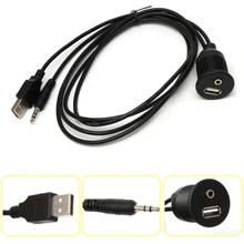 Новинка 1 м Автомобильный кронштейн для приборной панели 3 5 мм USB 2