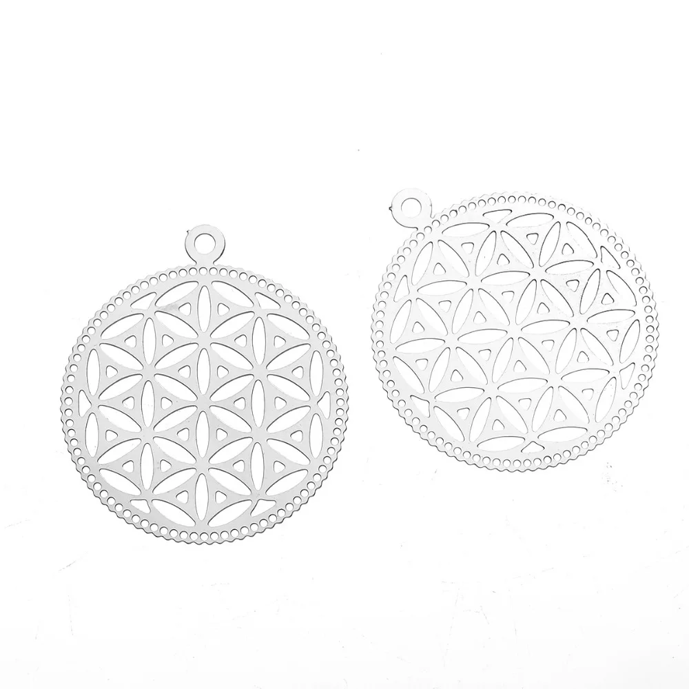 DoreenBeads 304 подвески в виде цветка жизни из нержавеющей стали круглые матового