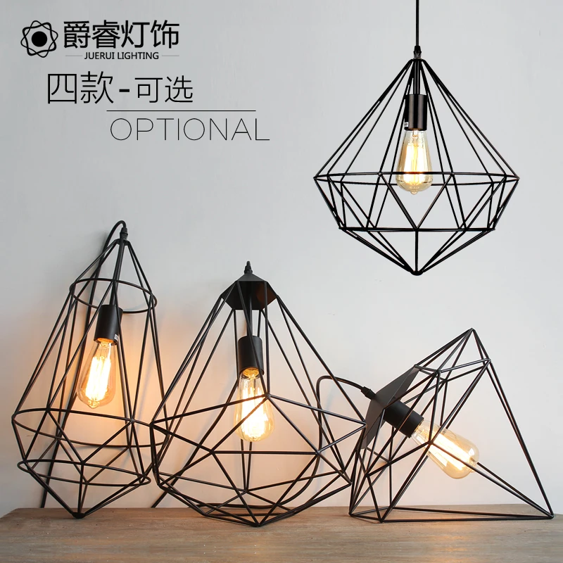 Скандинавские простые геометрические железные подвесные светильники кантри