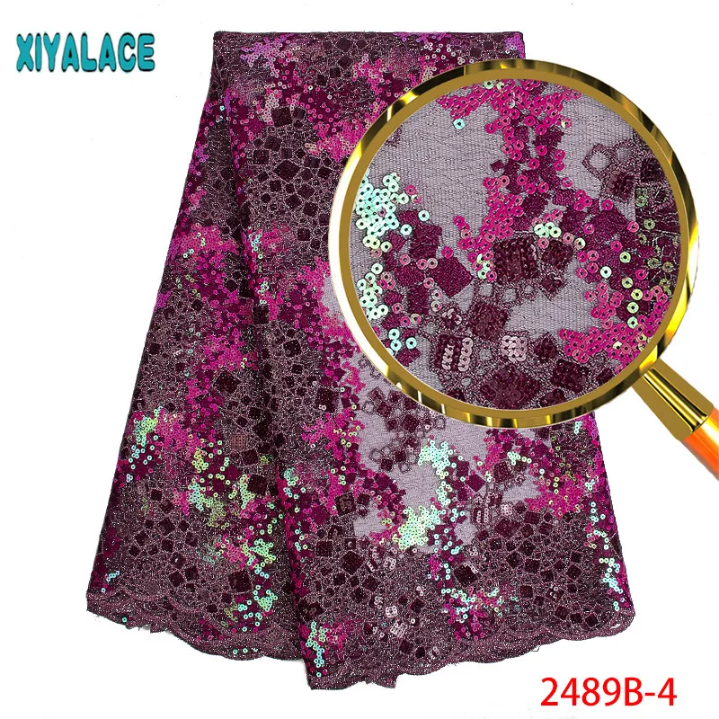 Африканская органза кружевная ткань Блестки Кружева embdroidery Высокое качество африканская французская кружевная ткань для африканской свадьбы PGC2489B-1