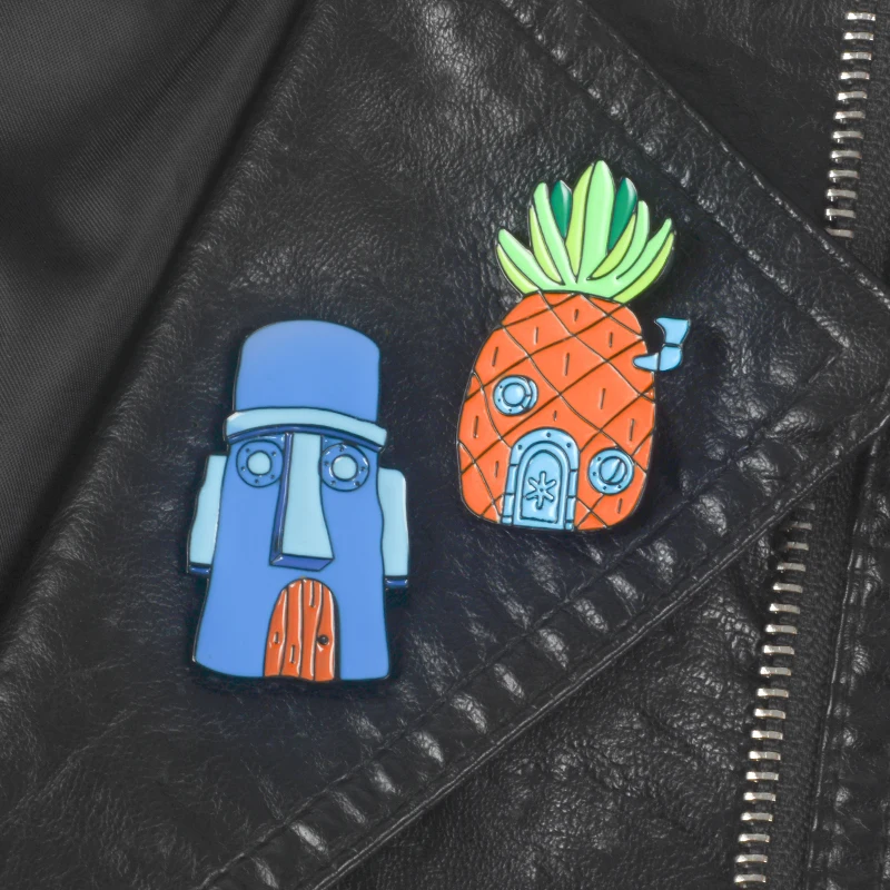

Pineapple House Pins Backpack Bags Hats Leather jeckets Accessories Cartoon Pins and brooches Gifts for kids