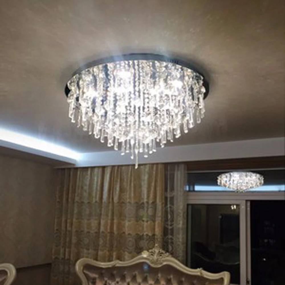 Круглая дизайнерская Хрустальная Потолочная люстра светодиодсветильник лампа