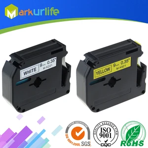 2 PCS/Lot MK221 M-K621Black on White/Yellow Cassette Label for Brother P touch printer PT100 PT65 PT85 9mm (3/8 ) x 8m