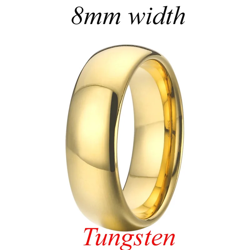 P1412-8mm tungsten Альянс чистый Вольфрам поршневых колец 4/6/8 мм цвет золотистый мужские и женские ювелирные изделия Классическая пара обручальные кольца для обувь для мужчин и женщин - Main Stone Color: P1412-8mm tungsten