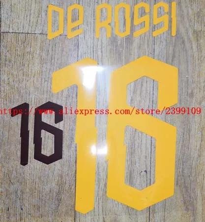 Безникелевый белый Домашний FLORENZI TOTTI DE. ROSSI FLORENZI KLUIVERT PASTORE MANOLAS ZANIOLO nameset патч-значок - Цвет: Безникелевый белый