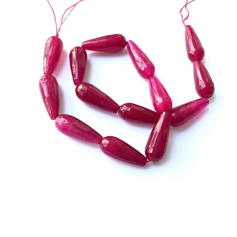 Оптовая продажа 1 нить мистические красные нефритовые бусины Длинные 10x28 мм