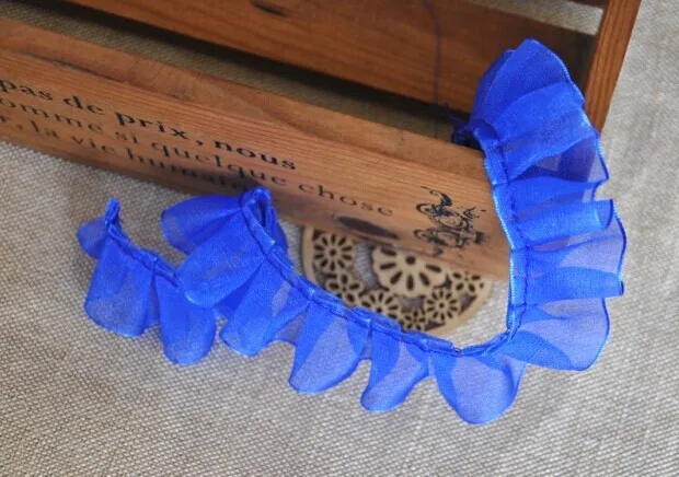 10 ярдов/партия шифоновая кружевная ткань с оборками 2 5 см | Дом и сад