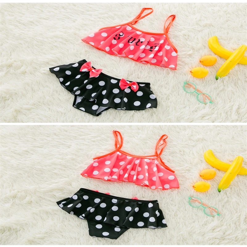 2018 бикини для маленьких девочек летний праздничный купальник с оборками