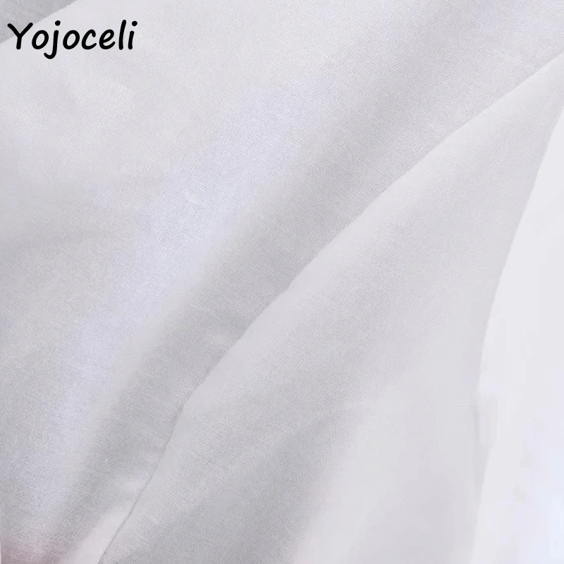 Yojoceli Женская мода уличная белая кнопка Обрезанные блузки Рубашки Топы женское с