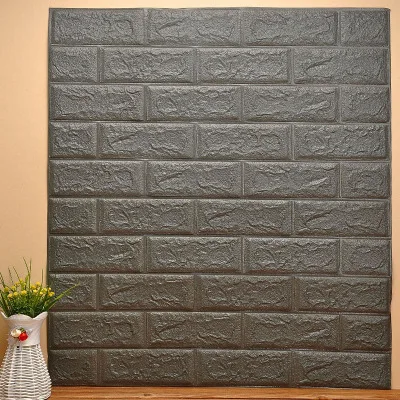 black 70 см X 77 см, 3D наклейки на стену в форме ПЭ, настенные наклейки для гостиной, кирпичные обои с рисунком, Стикеры для детской спальни, домашний декор, самоклеющиеся обои - Цвет: black