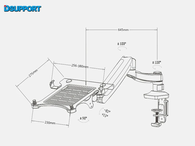 Loctek D5FN настольных полный движения газовая пружина двойной Применение 10 15 6 дюймов