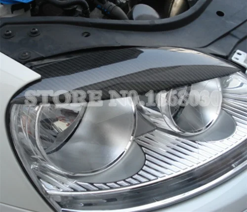 Накладка на переднюю фару из углеродного волокна для Volkswagen Golf 5 R32 MK5 2005 2007 2 шт.