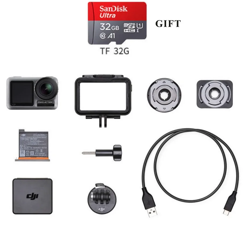 DJI OSMO ACTION с 32 ГБ TF Карта Бесплатный подарок