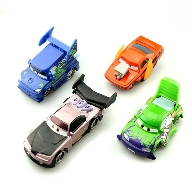 4Pcs Дисней Pixar Тачки 2 3 Молния Маккуин набор Джексон шторм Круз Рамирез 1:55 литой под давлением сплав модель автомобиля подарок на день рождения мальчик малыш игрушка - Цвет: 4Pcs