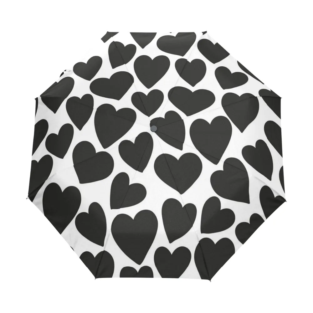 

Custom Valentine's Day Gift Love Heart Umbrellas Women Automatic Foldable Sunny and Rainy Sunscreen Umbrella for Wife