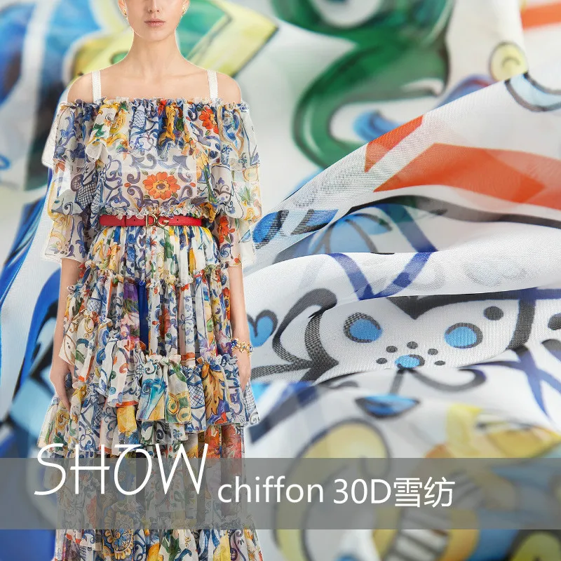 Новый Цветочный тип полиэстер шифон Цветочная печать и окрашивание оптовый