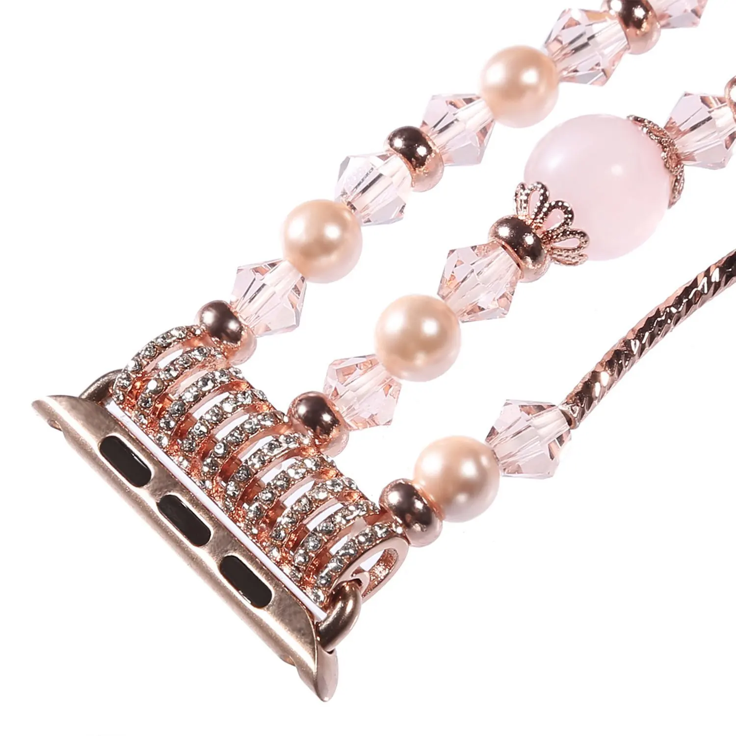 Luxury Jewelry Bracelet Strap for Apple Watch Bands Women 42mm 38mm Agate Gemstone Stainless Steel Replacement Wrist Band | Наручные часы